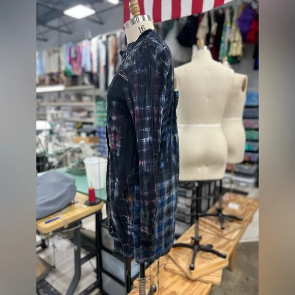 Patchwork Flannel Dress M - Picture 5 of 14